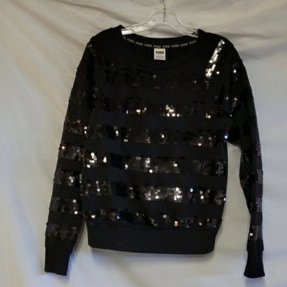 Victoria's Secret Black Sequin Sweatshirt